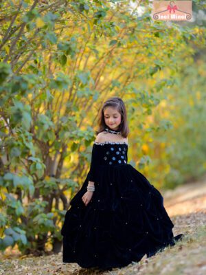 Black velvet, off the shoulder ball gown, long formal dress with sleeves, gothic dark black fairy costume, for birthday, prom, wedding etc