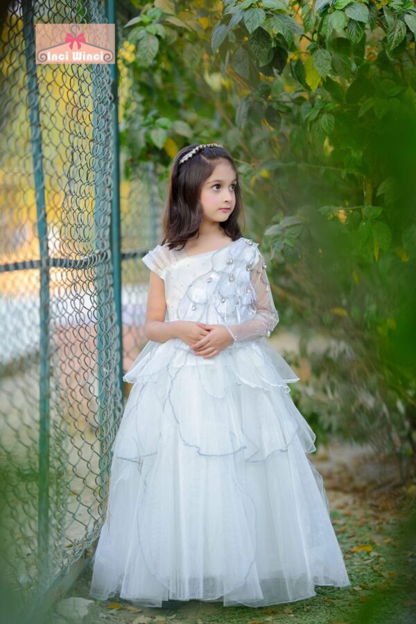 Swan Lake White Fairy Tulle Dress, Barbie Costume, Feather Ball Gown, Long White Tulle Princess Dress, for birthday, prom, wedding etc.