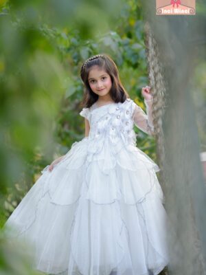 Swan Lake White Fairy Tulle Dress, Barbie Costume, Feather Ball Gown, Long White Tulle Princess Dress, for birthday, prom, wedding etc.