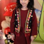 Baby girl Pakistani Summer Cotton Three Piece Mehendi Green and Maroon Dress with Black Koti Beautiful New Design Casual Eid Special Latest New Style Fancy Dress Birthday Party Punjabi Formal Dress