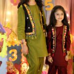 Baby girl Pakistani Summer Cotton Three Piece Mehendi Green and Maroon Dress with Black Koti Beautiful New Design Casual Eid Special Latest New Style Fancy Dress Birthday Party Punjabi Formal Dress