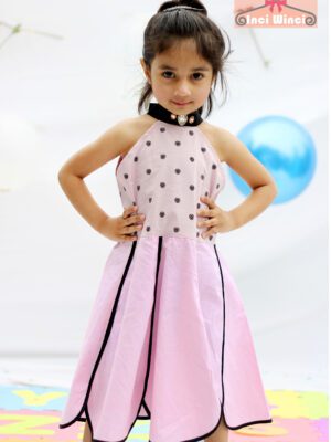 Baby girl Cotton Summer Pink Polka Dot Frock Pakistani Dress Latest New Design Beautiful Eid Special Casual Birthday Party Fancy Formal Dress