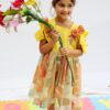 Baby girl Cotton Summer Yellow Floral Frock Pakistani Dress Latest New Design Beautiful Eid Special Casual Birthday Party Fancy Formal Dress