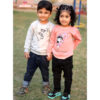 Peach Pink T-shirt Kids Boy Girl Unisex Toddler Full Sleeve Winter Sweat Shirt - Image 3